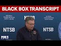 NTSB details black box transcript minute by minute from Air Canada Flight 8646 moments before crash