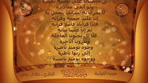 سورة القيامة- القاريء عادل يحيى