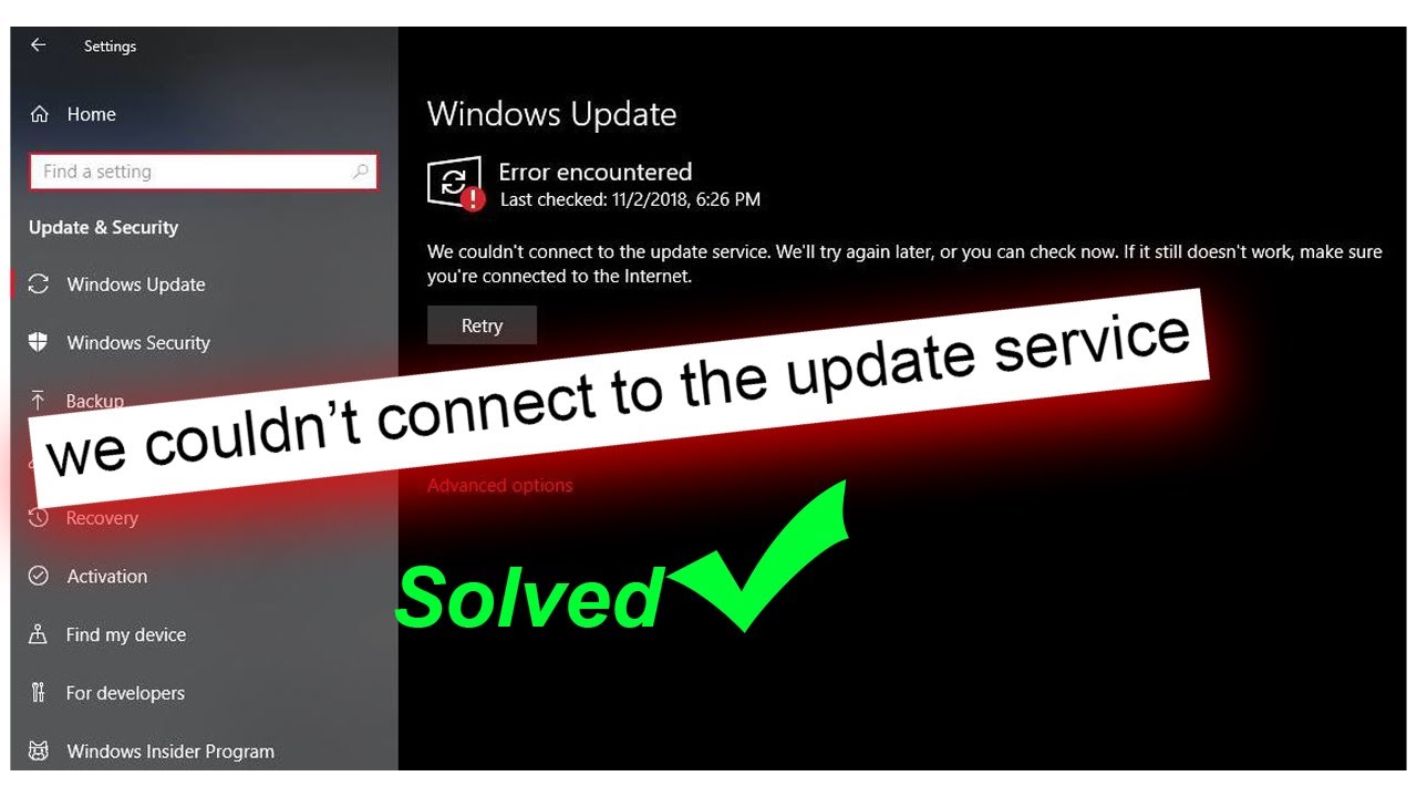 Could not establish connection updater