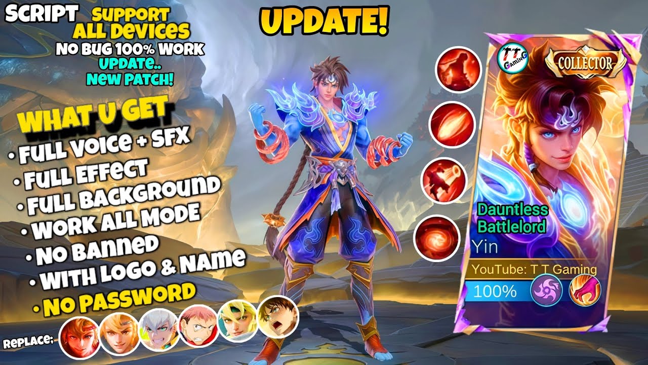 Script Skin Yin Collector - Dauntless Battlelord No Password + Logo | Full Effect & Voice |New Patch