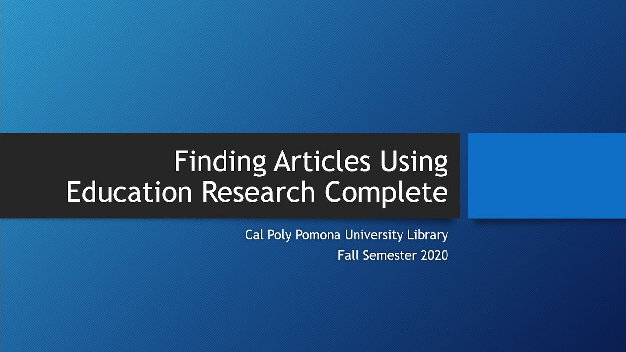 education research articles database