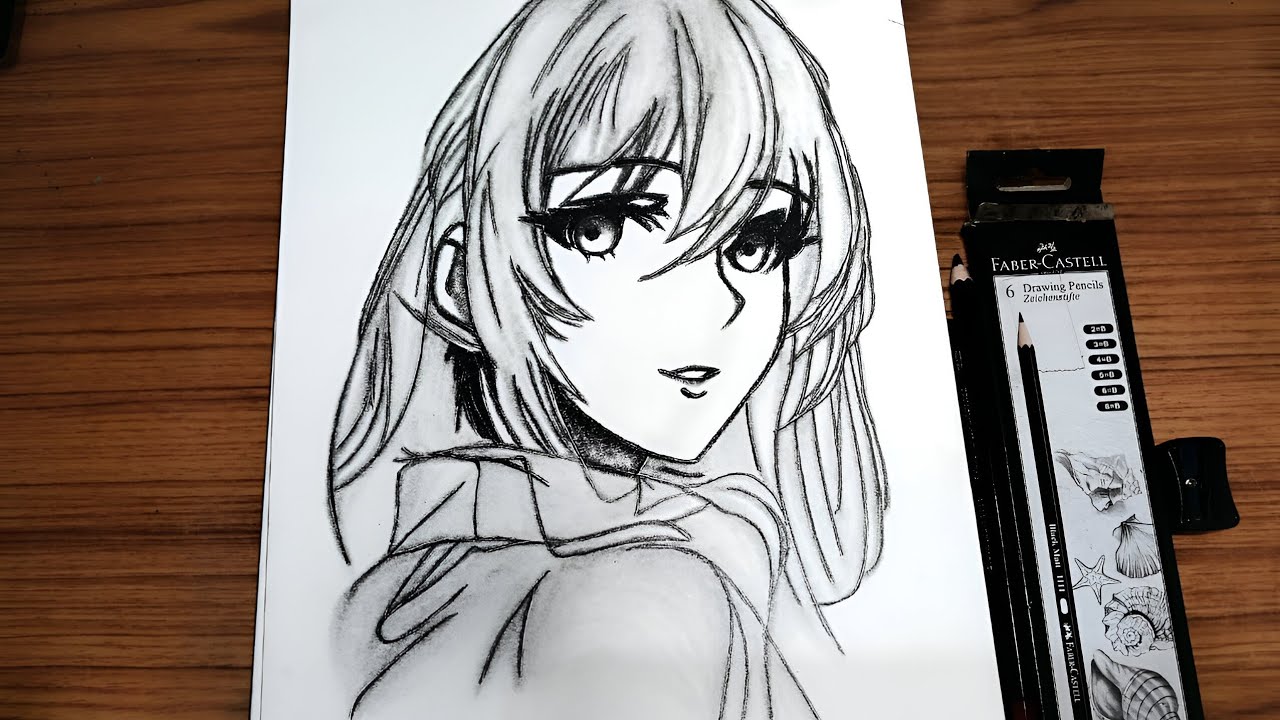 Cute anime girl Drawing Step by Step | Easy Anime Girl Drawing for Beginners