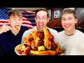 Two Brits try Chicken and Waffles with Try Guy Keith!