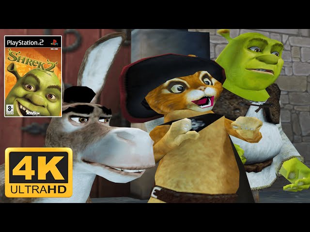 Shrek 2 (2004) Video Game PS2 4-Player Co-Op Gameplay 