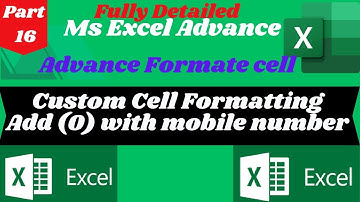 MS-EXCEL-16-Custom Cell Formatting in MS Excel  Full Detailed Video, From Basic to Advance Urdu