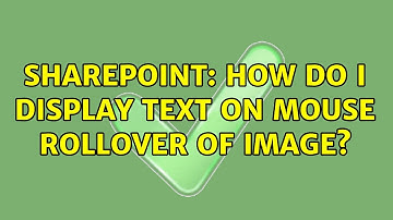 Sharepoint: How do I display text on mouse rollover of image?
