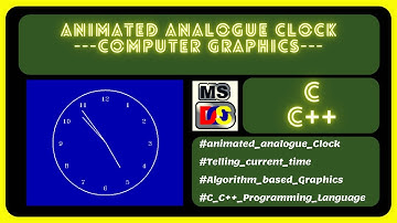 Computer Graphics code in C/C++ | Animated Analogue Clock to Display Current Time