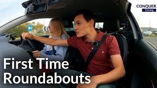 First Time Learning Roundabouts in a Manual Car