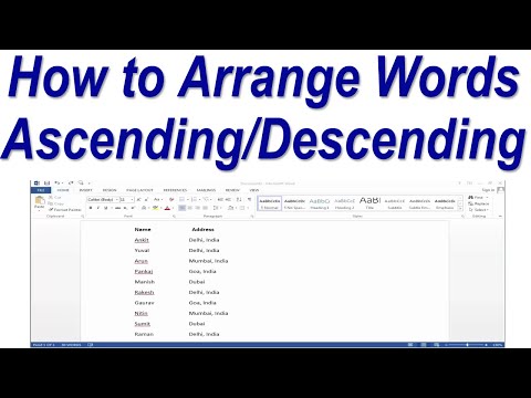 How to Arrange Words Alphabetically in MS word (Ascending/Descending)