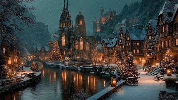 Victorian Christmas Ambience in a Snowy Cathedral Town | Dark Academia Winter Playlist for Reading