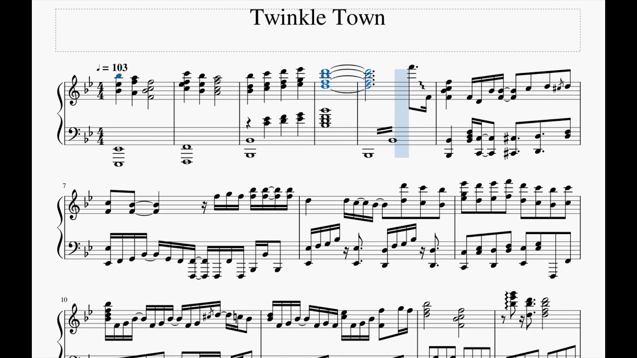 ピアノ楽譜】Twinkle Town【虹ヶ咲 / QU4RTZ】 - YouTube