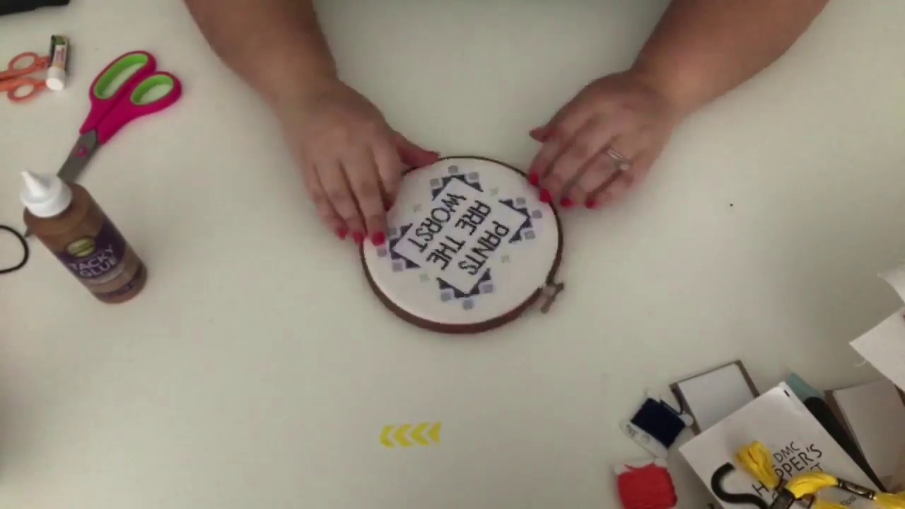 Finishing a Cross Stitch or Embroidery Hoop YouTube