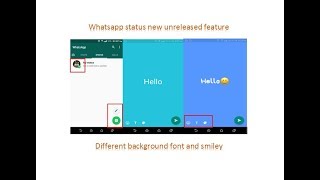 Whatsapp status new unreleased feature - Different background font and smiley screenshot 4