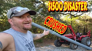 CAN'T BELIEVE I DESTROYED IT off grid | cabin build | tractor homesteading  log cabin | sawmill  DIY