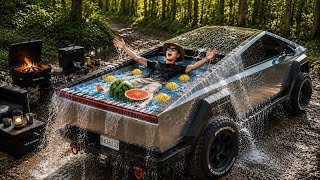 Cybertruck Kamyon Kasası Havuzunda Kamp Yapmak 🏊 screenshot 4