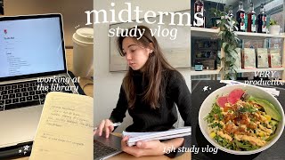 midterms vlog | VERY productive study days, working at the library & get productive with me