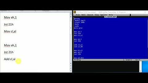 Adding two numbers by user input in assembly language.