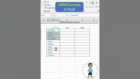 UPPER formula in excel #msexcel #excel #exceltips #exceltutorial #microsoftexcel #shorts #developer