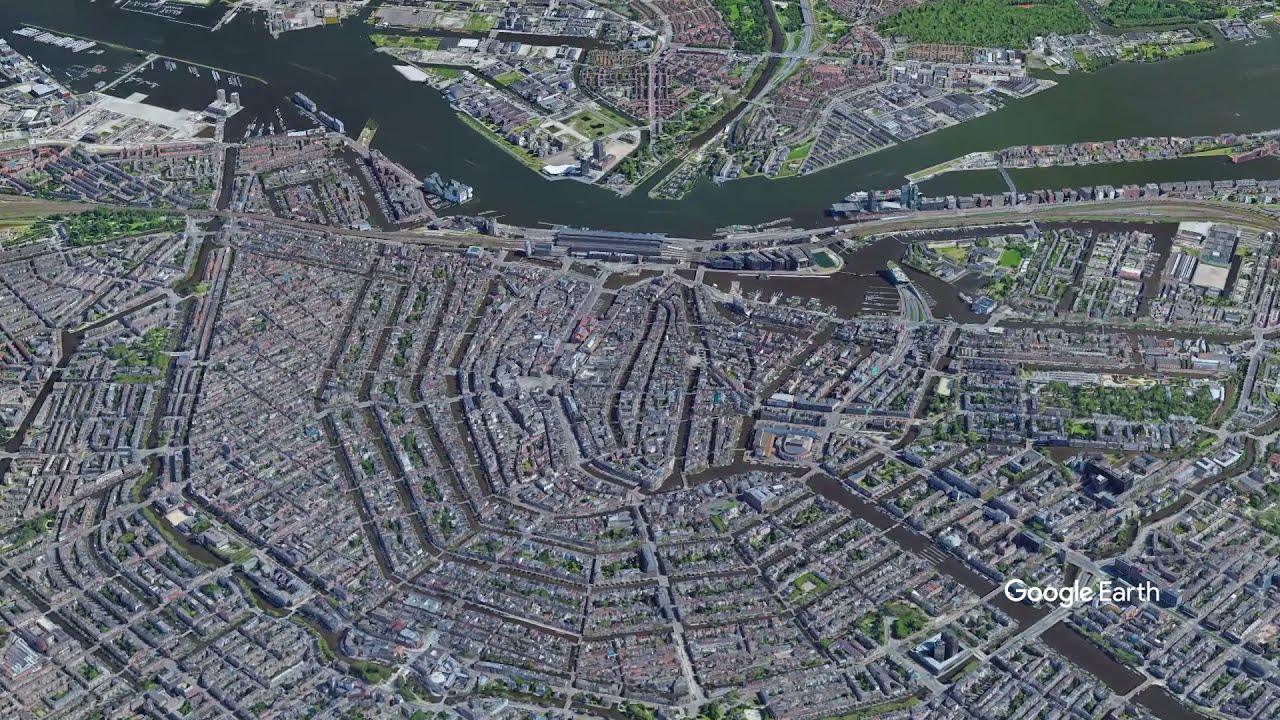 アムステルダムの運河 上空から360 View Hd Canals Of Amsterdam Nederland オランダ 環状運河 要塞都市 17世紀の都市計画 都市史 景観 街並み 世界遺産 Youtube