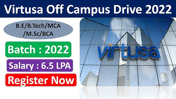 Virtusa Off Campus Drive 2022 Registration | Hiring Freshers as Software Engineer with 6.5 LPA