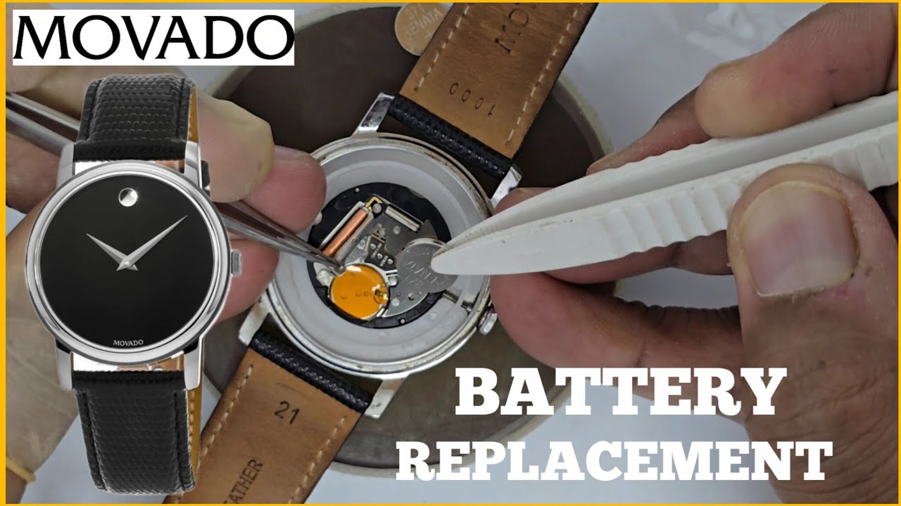 How To Change Battery MOVADO Chrono watch - YouTube