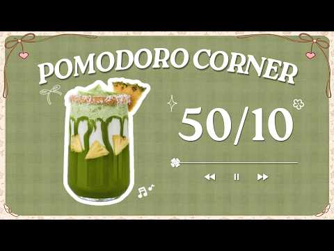 50/10 Pomodoro🍵 Pineapple Matcha Latte (3 Hours) | Focus music | Concentration