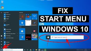 Famous Fix Start Menu Not Working in Windows 10 | Repair Start Menu Button - 5 Methods Profile