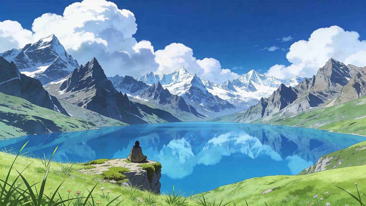 Mirror Lake of the High Peaks | Peaceful Fantasy Music & Nature Ambience