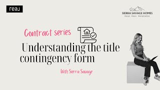 Discussing the Title Contingency Form
