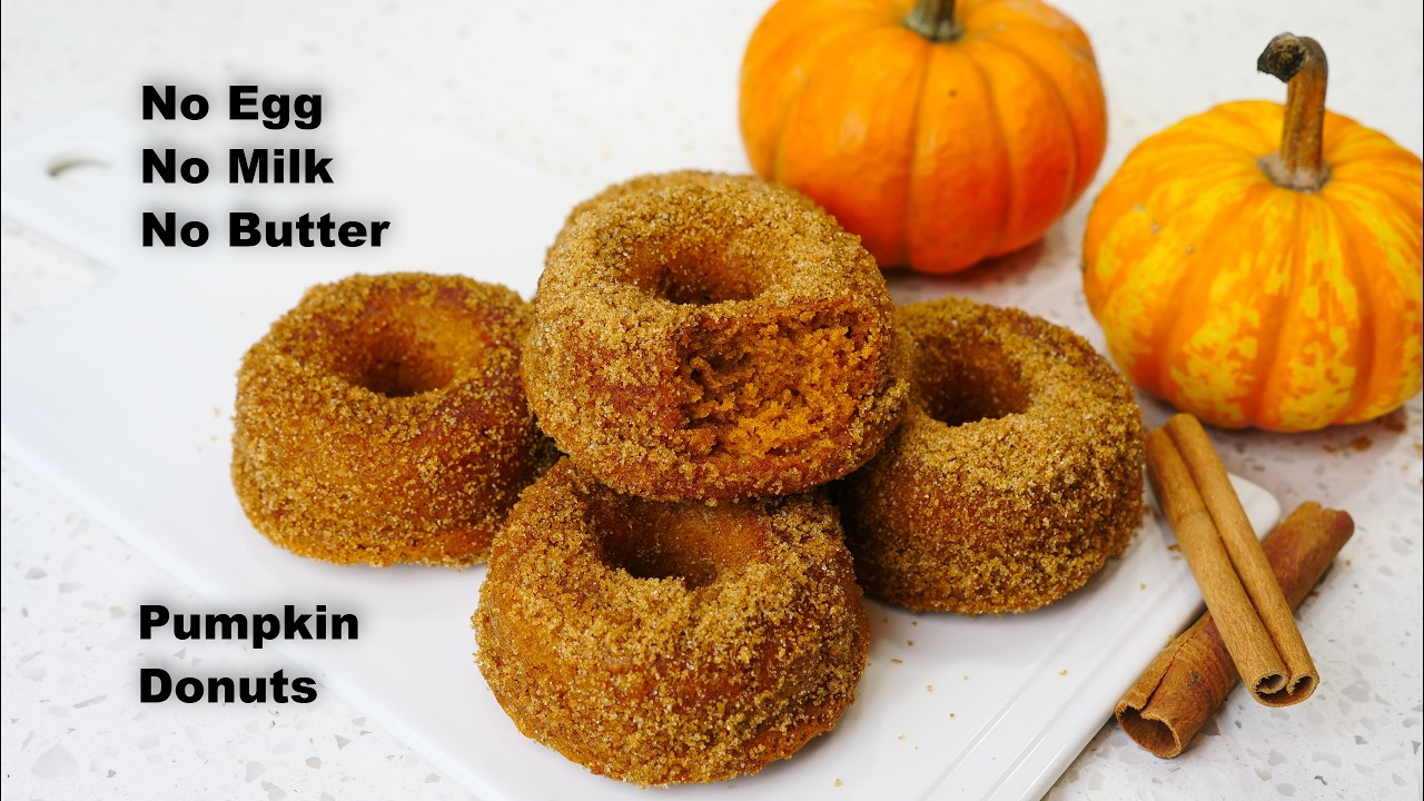 Super Moist Vegan Baked Pumpkin Donuts