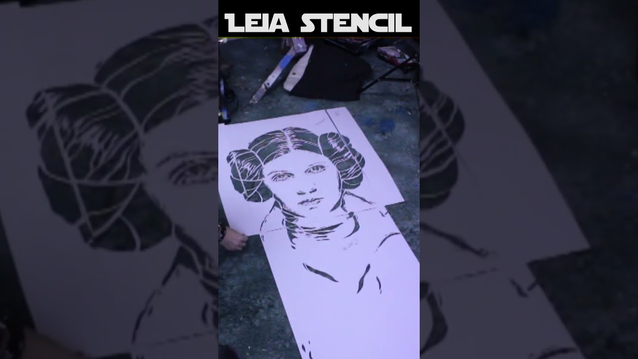 PRINCESS LEIA STENCIL CUT // Stencil Art \\ #shorts  #stencilart #starwars  #princessleia #shorts