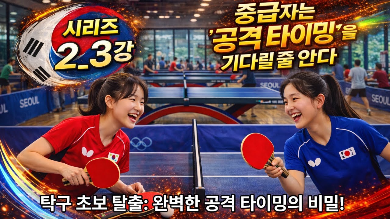 탁구 초보 고수되기 시리즈 2_3강(23탄)_중급자는 공격 타이밍을 기다릴 줄 안다