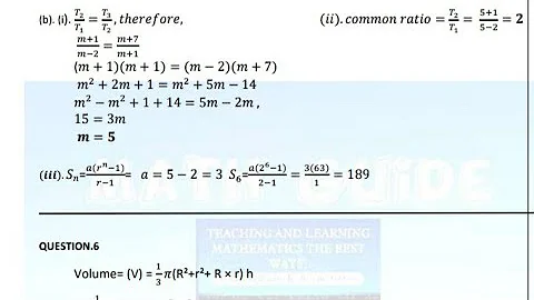 ECZ MATHS 2020 P2, Q5(Geometric Progression). #ECZMATHS #G122020 @MvulaDK-MathGuide-EczPapers)