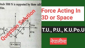 #11 Question Solution on Force Acting in 3D or Space || Applied Mechanics-1 || By Harishwar Sir