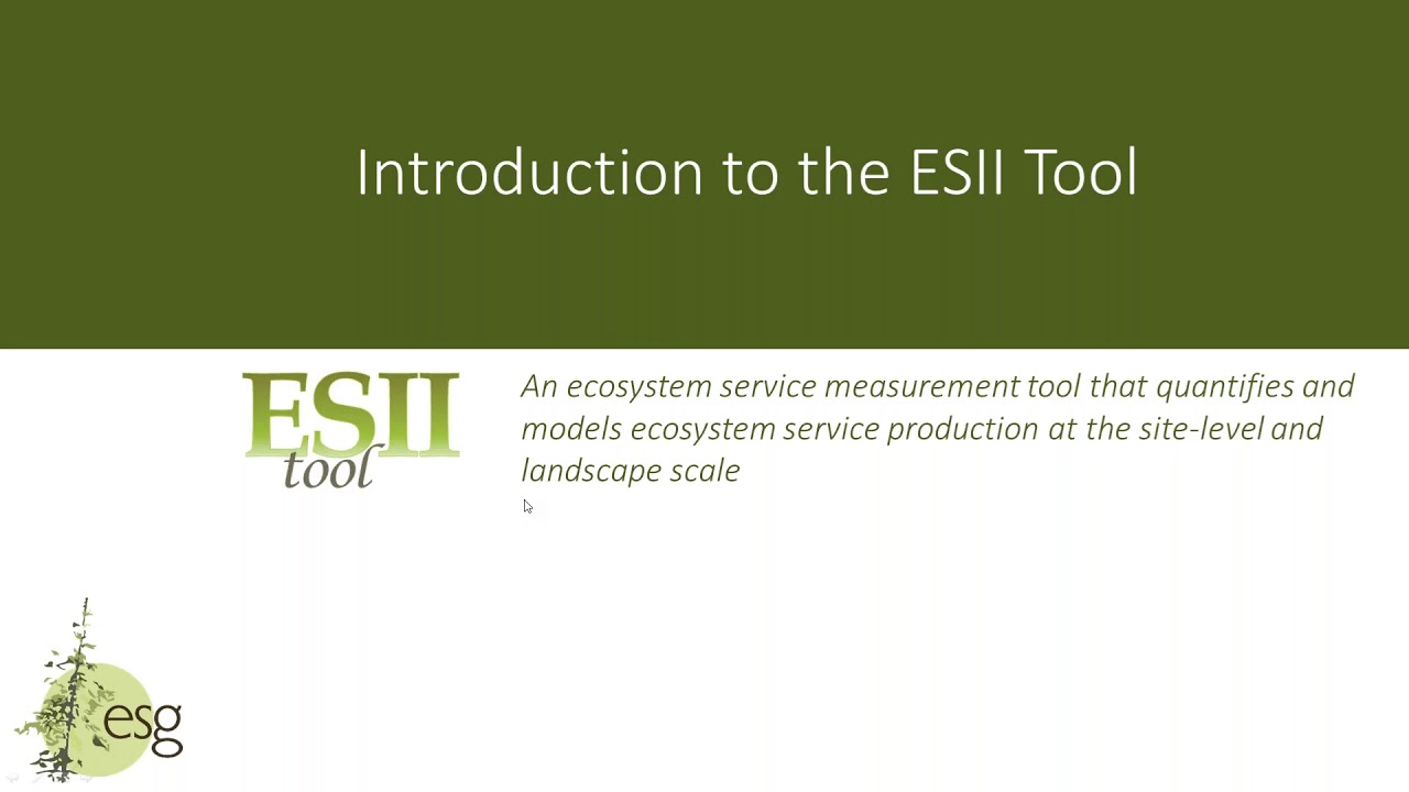 Connected Conservation: Ecosystem Services Identification and Inventory ESII Tool