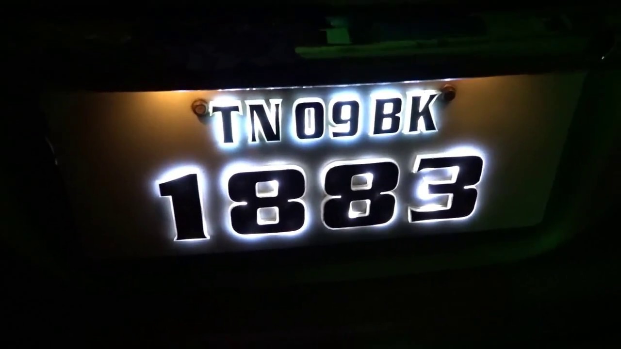 led light number plate