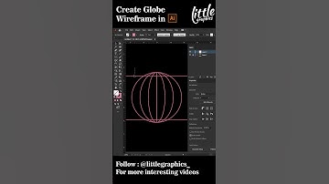 Globe wireframe in Adobe illustrator.#adobe #photoshop #yt #shorts