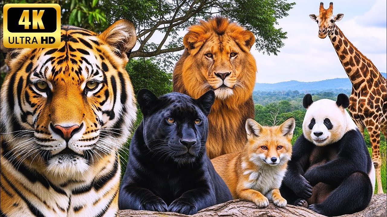 4K ASMR Forest Mammals - Big Cats | Misty Overcast Midday - Natural Sounds (No Music)