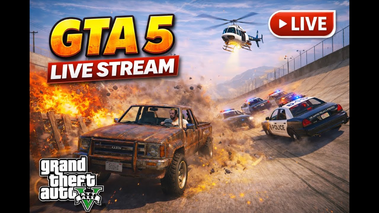 🔴GTA 5 LIVE Full Chaos in Los Santos Explosions Cops Madness Day2 # ...