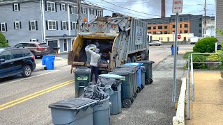 Insane Heavy Trash Eaten by an EZ Disposal Truck in Waltham