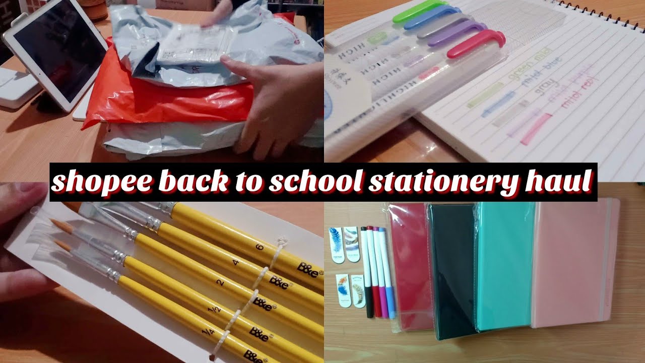 unboxing shopee back to school stationery haul, relaxing asmr | Sakura Kissu