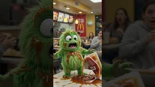 green monster makes messy the McDonald's restaurant