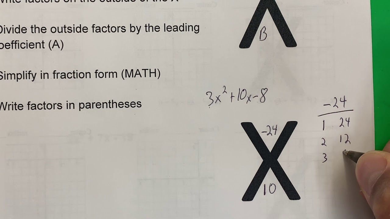 Magic X Tutorial Math Algebra 1 - Section 8.7 Part 1 The Magic X - YouTube
