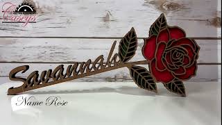 Wooden Name Rose