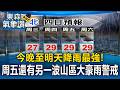 今晚至明天降雨最強！周五還有另一波「山區大豪雨警戒」【東森氣象讚】