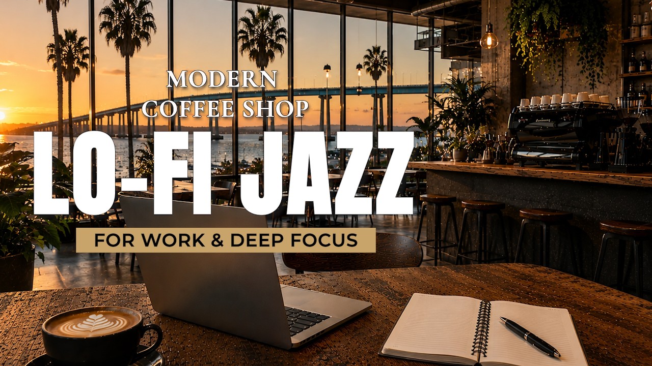 San Diego Sunset Coffee Shop | 2 Hours of Elegant Lo-Fi Jazz for