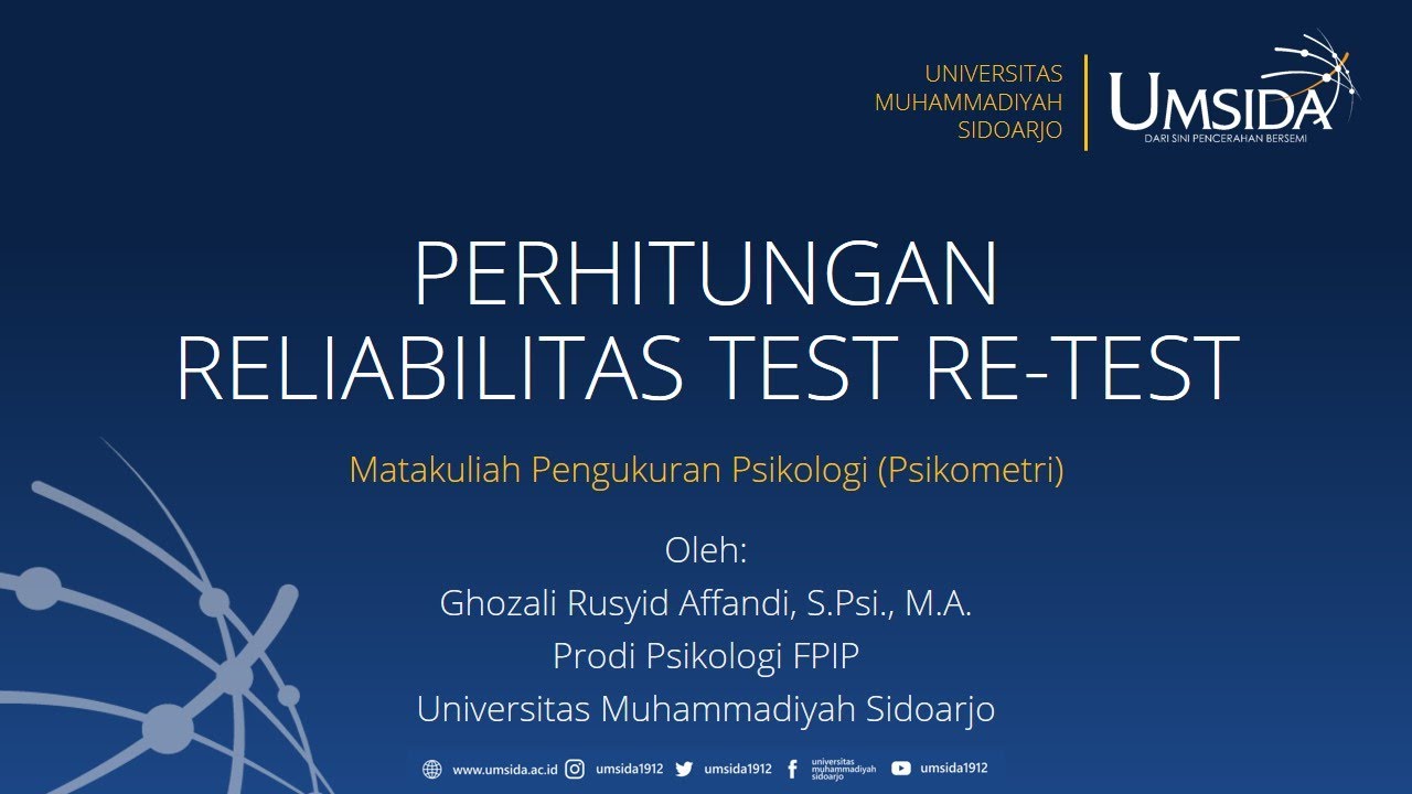 Cara menghitung koefisien Reliabilitas Test Re-Test secara manual dan shoftware