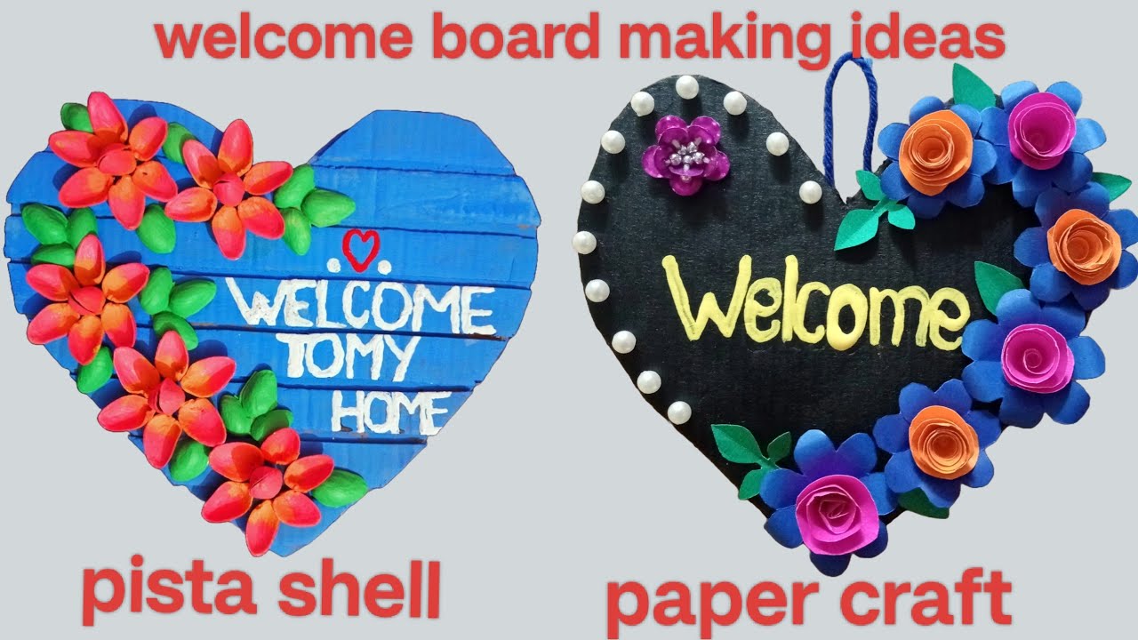 Welcome door hanger diy/Welcome wall hanging craft ideas/Diy welcome ...