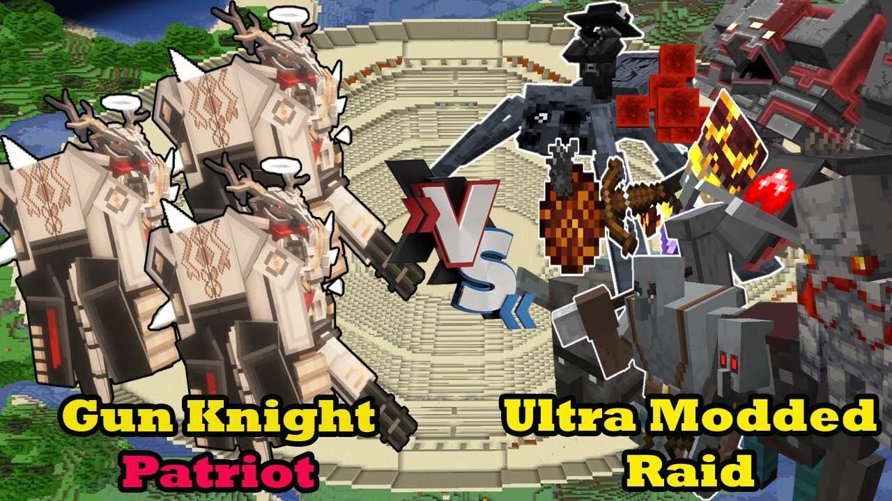 Gun Knight Patriot VS Ultra Modded Raid | Minecraft |Mobs Battle - YouTube