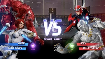 Red Venom and Black Widow vs NOVA and Black Panther - MARVEL VS. CAPCOM: INFINITE